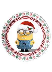 Procos 8 assiettes en papier Minions Christmas 20cm