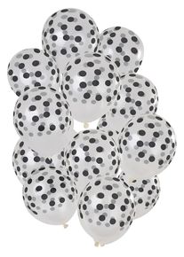 Folat 15 ballons en latex à pois noirs
