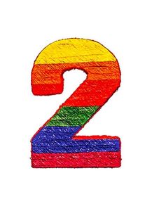 Tęczowa piniata numer 2 53cm x 38cm