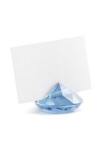 partydeco Porte-cartes 10 diamants bleu azur 4cm