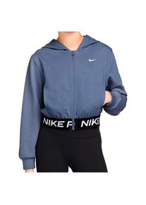 Nike Girl's NP Dri-Fit Full Zip Fleece Hoody Hoodie Kids (XL, blue)