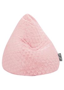 Sitzsack , Hellrosa , Textil , Uni , ca.220 l , Füllung: Styroporkugeln , 70x110x70 cm , Indoor, Reißverschluss , Wohnzimmer, Sessel, Sitzsäcke