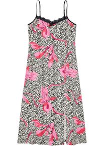 bonprix Női Hosszú hálóing diszkrét csipkével, fekete, 52/54