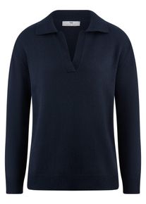Peter Hahn - Polo-Pullover, blau, Gr. 40, Wolle