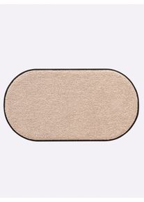 Salonloewe unisex Voetmat in zand ,maat 40x75 cm - ovaal, Witt, 100% Polyamide. Achterzijde: 100% Elastiek