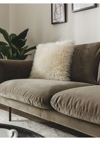 Oscar Cr&egrave;me 45x45 cm - Tapis poil court design moderne pour salon