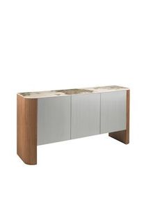 AC ANGEL CERDA Angel Cerdá Aparador madera color plata, nogal y tapa de mármol porcelánico 3261C