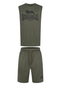 Lonsdale Camisa 'Allanton' em verde Tamanho 4XL Estampado com logo