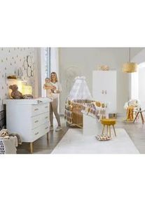 Schardt Babyzimmer , Weiß , Holz, Holzwerkstoff , Buche , massiv , 2 Fächer , 3 Schubladen , DIN EN ISO 14001 , in verschiedenen Größen erhältlich,zum Juniorbett umbaubar, Aufbauanleitung im Karton, Lattenrost inklusive, Schlupfsprossen , Baby & Kindermöbel, Babyzimmer, Babyzimmer-serien