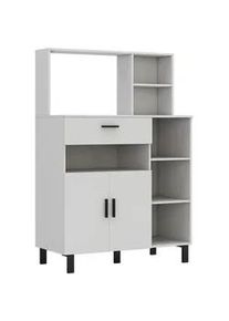 Oskar Vicco Hochschrank Emanuel Weiß 90 cm , Weiß, Weiß , Holzwerkstoff , Rechteckig , 90x133x40 cm , Küchen, Küchenmöbel, Buffetschränke