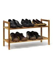 Relaxdays Schuhregal , Hellbraun , Holz , 69x40.5x26 cm , Garderobe, Schuhaufbewahrung, Schuhregale