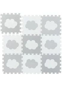 Relaxdays Puzzlematte , Grau, Weiß , Kunststoff , 31.5x31.5 cm , Teppiche & Böden, Teppiche, Teppich Kinderzimmer