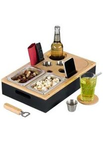 Relaxdays Couchbar , Schwarz , Holz, Metall, Naturmaterialen , 40x8x26 cm , Wohnzimmer, Sofas & Couches