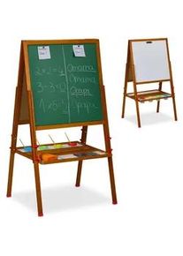Relaxdays Kinderstandtafel , Multicolor , Holz, Holzwerkstoff , Rechteckig , 65x160x69 cm , unisex , Spielzeug, Kinderspielzeug, Malen & Basteln
