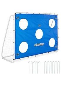 Relaxdays Fussballtor , Multicolor , Metall, Textil , 235x85 cm , Freizeit & Co, Sport & Fitness