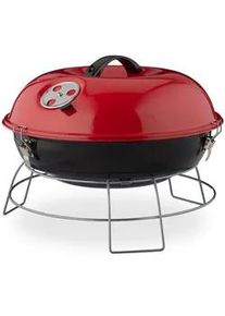 Relaxdays Kugelgrill , Multicolor , Metall, Kunststoff , 36x27x36 cm , Grills, Holzkohlegriller
