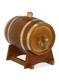 Relaxdays Whiskyfass , Holz, Metall, Kunststoff , Kiefer , Zapfhahn , Geschirr, Kannen & Karaffen, Wasserkaraffen & Krüge