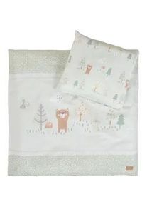 Roba Kinderbettwäsche - Woodland Buddies - 80 x 80 cm , Grün , Textil , Tiere , 80x80 cm , Schlafen, Babybettausstattung, Babybettwäsche