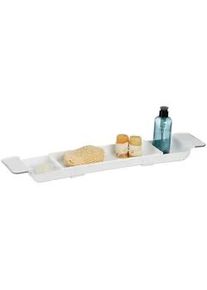 Relaxdays Badewannenablage , Weiß , Kunststoff , 78x6x17.5 cm , Badezimmer, Baden & Duschen, Duschregale & Duschablagen