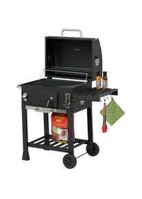 Relaxdays Holzkohlegrillwagen , Schwarz , Metall, Kunststoff , 103x104x65 cm , Grills & Outdoor-Küchen, Holzkohlegrills
