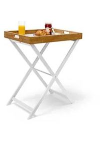 Relaxdays Tabletttisch , Multicolor , Holz, Holzwerkstoff , 40x72x60 cm , Wohnzimmer, Wohnzimmertische, Beistelltische