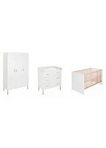 Schardt Babyzimmer , Weiß , Holz, Holzwerkstoff , Buche , massiv , 2 Fächer , 3 Schubladen , DIN EN ISO 14001 , in verschiedenen Größen erhältlich,zum Juniorbett umbaubar, Aufbauanleitung im Karton, Lattenrost inklusive, Schlupfsprossen , Babymöbel & Kindermöbel, Babyzimmer, Babyzimmer-Serien