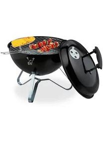 Relaxdays Kugelgrill , Multicolor , Metall, Textil , Rund , 45 cm , Grills & Outdoor-Küchen, Holzkohlegrills