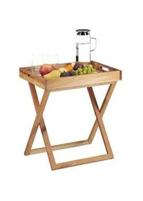 Relaxdays Tabletttisch , Hellbraun , Holz , 36x54x52 cm , Wohnzimmer, Wohnzimmertische, Beistelltische