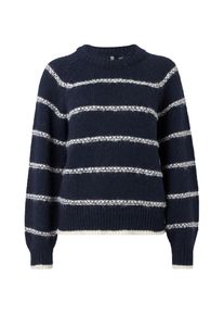 Pieces Kvinnor Tröja 'PCNELIA' nattblå / vit Storlek XS