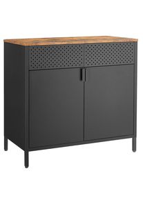 Boxxx Kommode , Schwarz , Metall , Vintage , 1 Fächer , 80x76x40 cm , Typenauswahl, Beimöbel erhältlich, stehend , Wohnzimmer, Wohnwände,