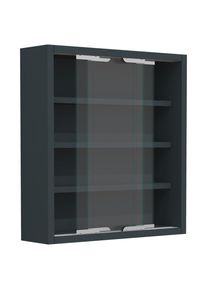 Mid.you H&auml;ngevitrine, Anthrazit, Holzwerkstoff, 3 F&auml;cher, 37x40x10 cm, h&auml;ngend, Wohnzimmer, Wohnw&auml;nde, H&auml;ngeelemente