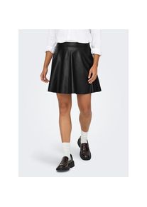 Only, Damen, Lederimitatrock &raquo;ONLUNA FAUX LEATHER FLARED SKIRT OTW&laquo;, Black, XS (34), Black, Kurzer Kunstlederrock von Only