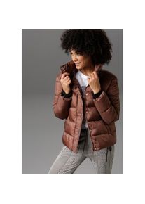 Aniston CASUAL, Damen, Steppjacke im trendigen Two-tone-Dessin, zimt, 38, zimt, Wattierte Damenjacke mit Stehkragen