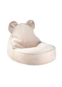 Teddy pouf pour enfant velours beige poussiéreux Wigiwama