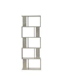 Rebecca Mobili Libreria Moderna Scaffale 5 Ripiani in Legno Grigio da Soggiorno Ufficio