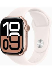 Apple Watch Series 10 Aluminum 42 mm (2024) | GPS | rosegold | Sport Band S/M | Light Blush