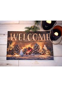 Zerbino con soggetto natalizio, Marrone, Taglia 38x59 cm, bonprix