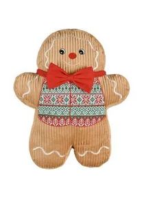 X-Mas Zierkissen , Braun, Rot , Textil , Weihnachten , Füllung: Polyester,Polyester , 43x56x12 cm , AZO-frei, Bsci , pflegeleicht , Heimtextilien, Wohntextilien, Kissen, Zierkissen