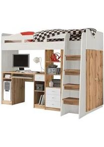 Carryhome Hochbett , Holzwerkstoff , seitenverkehrt montierbar , 90x200 cm , Babymöbel & Kindermöbel, Kinderzimmer & Jugendzimmer, Kinderbetten, Hochbetten