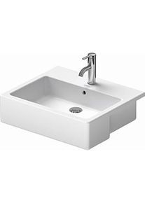 Duravit Vero Halbeinbau-Waschtisch 0314550000 55x47cm, mit Hahnloch, Überlauf, Hahnlochbank, weiß