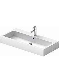 Duravit Vero Möbel-Waschtisch 04541000271 geschliffen, mit Hahnloch, Überlauf, Hahnlochbank, 100 x 47 cm, weiß WonderGliss
