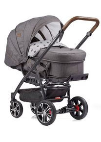 Gesslein Kombi-Kinderwagen »F4 Air+, schwarz/tabak, grau meliert/Stern grau meliert« mit Tragetasche C2 Compact; Design & Handarbeit aus...