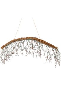 Creativ Deco Winterliche Kunstpflanze »Weihnachtsdeko« Reisigbogen mit Zweige in geeister Optik in grün, Größe B/H/L: 78 cm