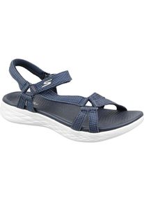 Skechers, Damen, Hausschuhe, Damen Pantoletten 15316, Blau, (36, 37, 38, 39, 40, 41, 42)