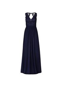 Apart Fashion, Damen, Kleider, Chiffonkleid mit Perlenbesatz, gesmokter Rücken und Mesh-Oberteil, Blau, (42)