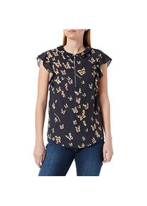 Love Moschino, Blusen, Damenblouse mit allover bedruckten Tierknochen und Rüschen, (38)