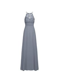 Apart Fashion, Damen, Kleider, Abendkleid aus Chiffon und Spitze mit V-Ausschnitt und Rückenausschnitt, Blau, (S)