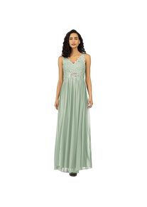 Apart Fashion, Damen, Kleider, Formelles Abendkleid mit V-Ausschnitt, Knopfverschluss und Kanteinsatz, Grün, (42)