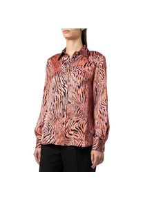 Pinko, Damen, Blusen, Callisto Overhemd Satin Bubble Print Distorta, Mehrfarbig, (44)