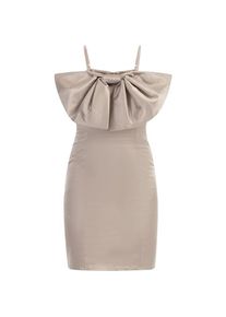 Nascita, Damen, Kleider, Nauwsluitende Mini-Abendkleid mit grosser Schleife, Beige, (S)